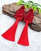 kolczyki soutache Gigi eleganckie wieczorowe czerwone kolczyki sutasz z chwostami 2