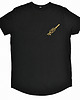 t-shirty męskie Czarna koszulka ze złotym nadrukiem eko bawełna 9