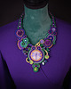 kolie Naszyjnik Soutache z fioletową ważką 8