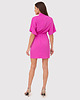 sukienki midi damskie Różowa sukienka mini z marszczoną talią DA1782 HOT PINK 1
