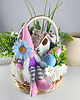 ozdoby wielkanocne Wielkanocny stroik gnom w koszyku 2