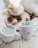 kubki Zestaw 2 Białych Kubków Porcelanowych 300 ml - Motyw Złotego Serca i Napis Je 3