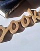 napisy dekoracyjne i tabliczki Drewniany napis books, dębowy, z drewna 5