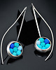 kolczyki wire wrapping Srebrne kolczyki wiszace TURQUOISE MELANGE 2