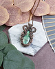 wisiory Miedziany wisiorek wire wrapping z szatukitem #527 2