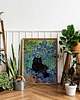 plakaty Plakat- Czarny kot w irysach Van Gogha 2
