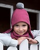 czapki dziecięce Zimowa  czapka pilotka z pomponem - ciemny róż 3