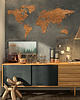 Ozdoby na ścianę Drewniana Mapa Świata 120x60x06 cm Granice 9