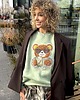 bluza bez kaptura damska Bluza oversize Matcha Teddy dla mamy i taty 2