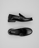 buty męskie Czarne buty penny loafers skórzane F309 1