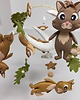 karuzele i girlandy do łóżeczka Karuzela handmade Leśne kotki , brąz, zieleń, biały, dekoracja pokoju 1