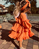 sukienki dla dziewczynki Sukienka Dresowa  Orange  Frill 1