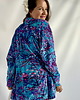 szlafroki damskie Aksamitne KIMONO domowe/ narzutka, autorski print niebieska RAFA KORALOWA 5