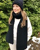 czapki damskie Zestaw czarny czapka szalik miękka i ciepła wełna handmade 1