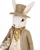 ozdoby wielkanocne Dekoracja - królik w kapeluszu 20x7,5x7,5 cm SONRA-3 ze skryptami pod pachą 1