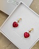 kolczyki pozłacane Kolczyki RED HEARTS- srebro złocone 24K 1