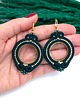 kolczyki soutache Kolczyki sutasz zielone kółka Jolly lekkie okrągłe romantyczne 1