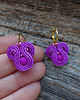 kolczyki soutache Malutkie  cyklamenowe  kolczyki sutasz 2