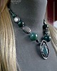 wisiory Unikalny naszyjnik z agatem mszystym. Oryginalny prezent handmade 9