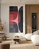 obrazy ZAKROCKA ATELIER obrazy do salonu modernistyczne 80x160cm - buraczek i beż 1
