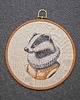 Ozdoby na ścianę Lord Badger, haft w oprawie 20 cm 1