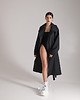 płaszcze damskie Płaszcz typu trencz longline oversize czarny 5