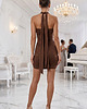 sukienki mini damskie Sukienka Kameleon - wiązana na wiele sposobów - czekoladowa 5