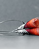 kolczyki wire wrapping Srebrne kolczyki koła pomarańczowe 2