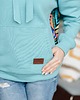 bluza z kapturem damska Bluza Clasic kangurka miętowa 3