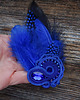 broszki Kobaltowa broszka soutache z piórami 3