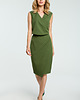 sukienki midi damskie Biurowa sukienka-zielona(M-395) 1
