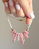 chokery Choker rodochrozyt, kamień rzeczny, hematyt unikat 2