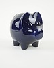 figurki i rzeźby Granatowa świnka skarbonka, niemiecki design, lata 70, produkcja: West Germany 1