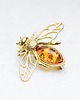 broszki Broszka pszczoła z bursztynem bałtyckim srebro 925 Broszka bursztynowa 2