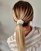 gumki do włosów Gumka jedwabna, scrunchie, biały lotos MINI 1