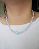 chokery Fioletowy naszyjnik choker z koralików błękitne gwiazdki 1