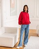 bluza bez kaptura damska Bluza Iconic Malinowa Czerwień 1