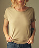 t-shirt damskie Ciemnopiaskowy Zgaszony Oversize 1