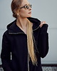 bluza z kapturem damska Długa bawełniana bluza SLIM ZIP 3
