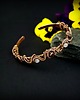 bransoletki wire wrapping Miedziana bransoleta mankietowa z granatem 5