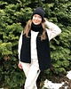 czapki damskie Zestaw czarny czapka szalik miękka i ciepła wełna handmade 3