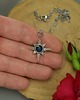 wisiory Mały wisiorek róża wiatrów niebieski dumortieryt wire wrapping 3