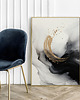 plakaty Plakat White and Gold - abstrakcja 2