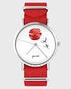 zegarki damskie Zegarek - Japońskie żurawie 2 - czerwony, nylon 2