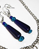 komplet biżuterii Komplet - Granatowy, turkusowy - naszyjnik, kolczyki 3