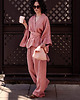 bluzki kimonowe damskie Kimono lniane różowe, lniana bluzka różowa. 4