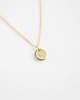 złote naszyjniki 16k Gold Plated Small Round Initial Tag Necklace 2