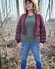 kardigany damskie Bordowy krótki kardigan z wełny 5
