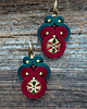 kolczyki soutache Świąteczne kolczyki soutache w odcieniach bordo i zieleni 3