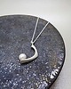 wisiory PEARL / satin silver necklace with white pearl 8